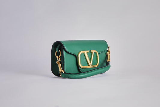 Valentino Loco Small Shoulder Bag in Calfskin - Green