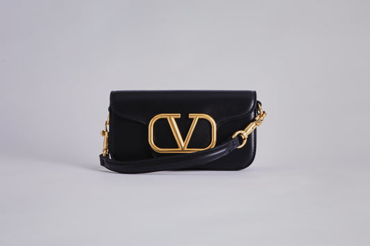 Valentino Loco Small Shoulder Bag in Calfskin - Black