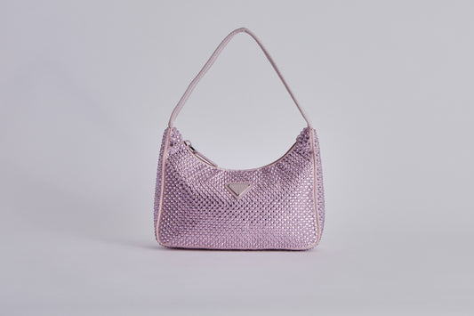 Prada Alabaster Bag with Crystal - Pink